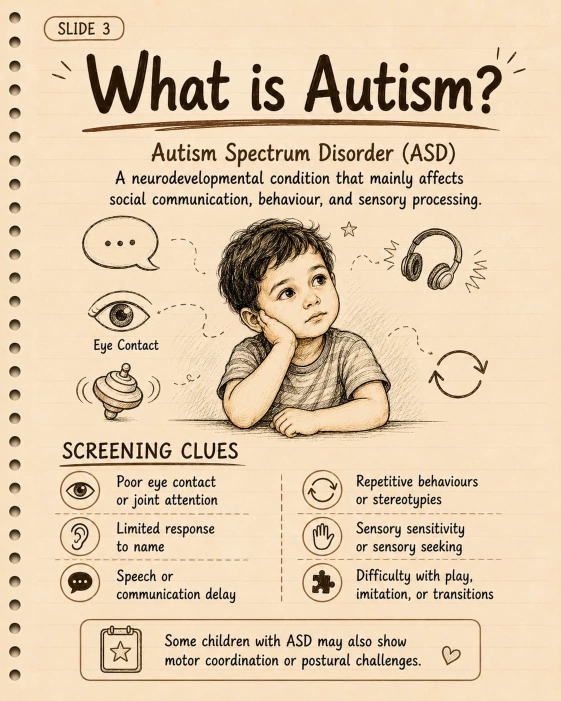 Differentiation of CP vs autism as physiotherapist 