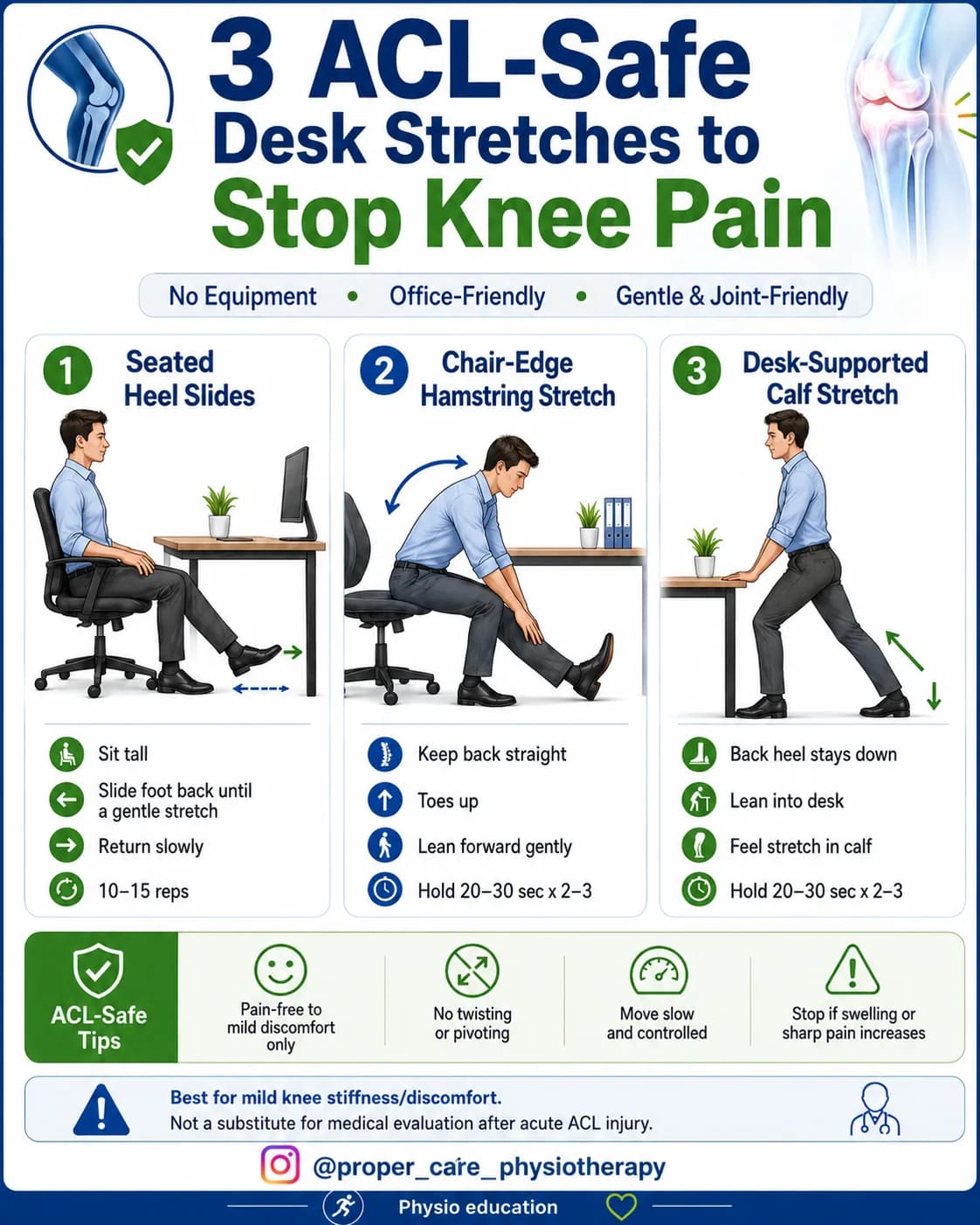 3 acl safe stretch for knee pain