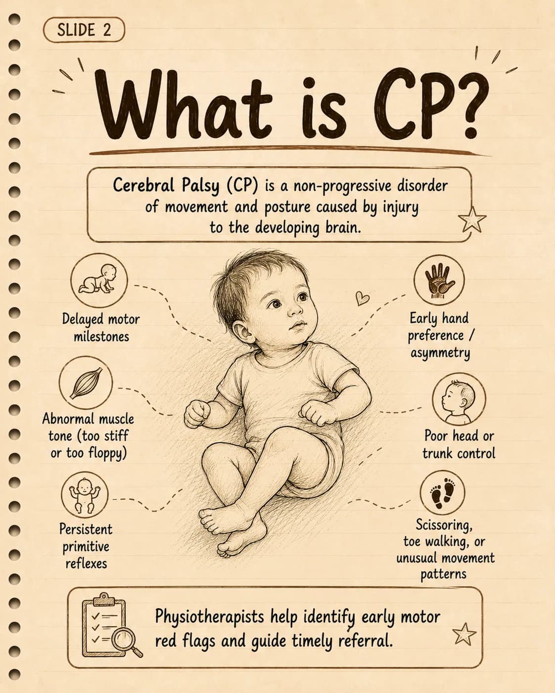 Differentiation of CP vs autism as physiotherapist 