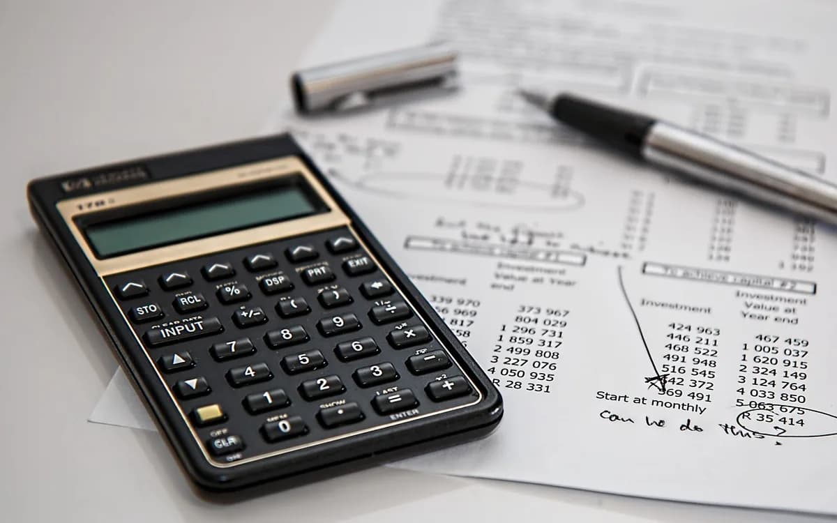 calculator, calculation, insurance, finance, accounting, pen