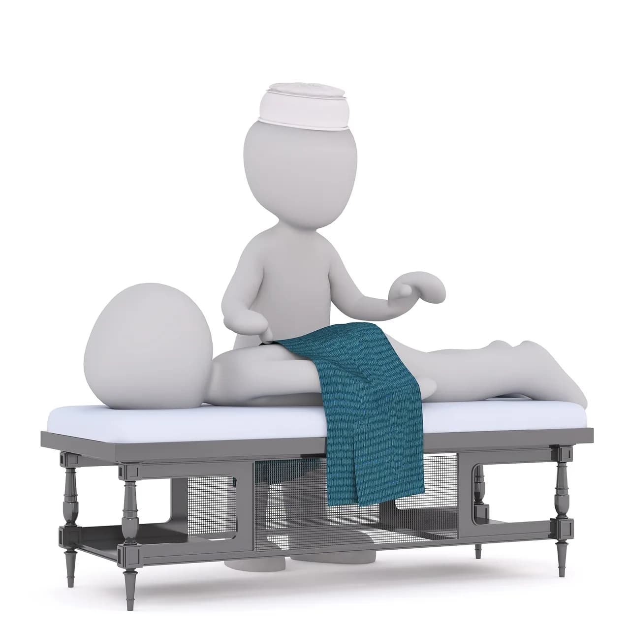 Physiotherapist examining a patient's neck for pain assessment